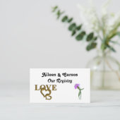 Gold Love Hearts en Paarse Thistle Registry Kaart (Staand voorkant)