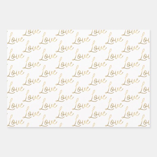 Gold Love Hearts Inpakpapier Vel (Voorkant)