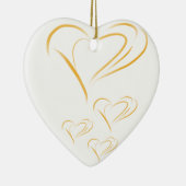 Gold Love Hearts Keramisch Ornament (Rechts)