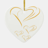 Gold Love Hearts Keramisch Ornament (Voorkant)