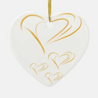 Gold Love Hearts Keramisch Ornament