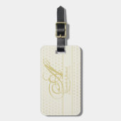 Gold Love Hearts Monogram Weddenschap Gift Passen  Bagagelabel (Voorkant verticaal)