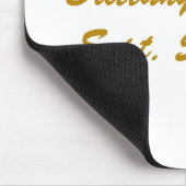 Gold Love Hearts, Names and Dates Wedding Mousepad Muismat (Hoek)
