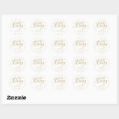 Gold Love Hearts Oh Baby Baby shower / Sprinkle Ronde Sticker (Vel)