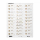 Gold Love Hearts Weduwen Return Label (Full Sheet)