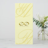 Gold Love Infinity Hand Clasp Logo Wedding Invite Kaart (Staand voorkant)