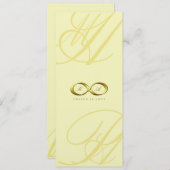 Gold Love Infinity Hand Clasp Logo Wedding Invite Kaart (Voorkant / Achterkant)