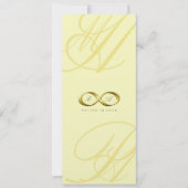 Gold Love Infinity Hand Clasp Logo Wedding Invite Kaart (Voorkant)