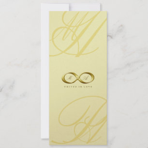 Gold Love Infinity Hand Clasp Logo Wedding Invite Kaart