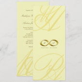 Gold Love Infinity Hand Clasp Logo Wedding Invite Kaart (Voorkant / Achterkant)