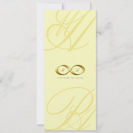Gold Love Infinity Hand Clasp Logo Wedding Invite Kaart