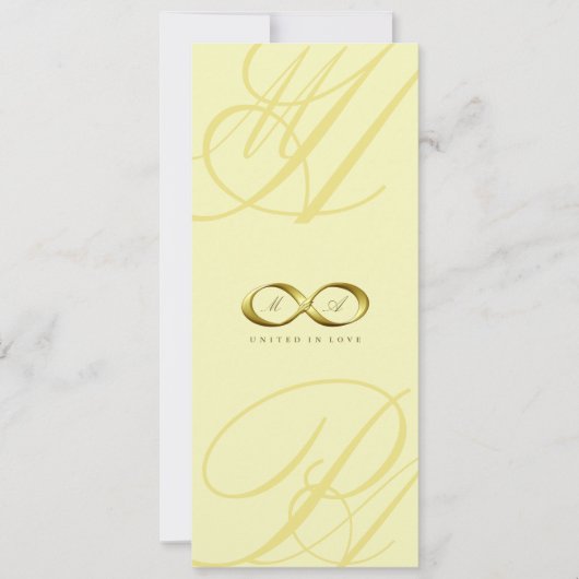 Gold Love Infinity Hand Clasp Logo Wedding Invite Kaart (Voorkant)