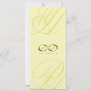 Gold Love Infinity Hand Clasp Logo Wedding Invite Kaart