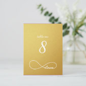 Gold Love Infinity Weddenking Table Nummerkaarten Briefkaart (Staand voorkant)