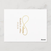 Gold Love Infinity Weddenking Table Nummerkaarten Briefkaart (Achterkant)
