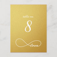 Gold Love Infinity Weddenking Table Nummerkaarten