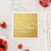 Gold Love Infinity Wedding Paper Napkins Set Servet (Insitu)