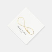 Gold Love Infinity Wedding Paper Napkins Set Servetten (Hoek)
