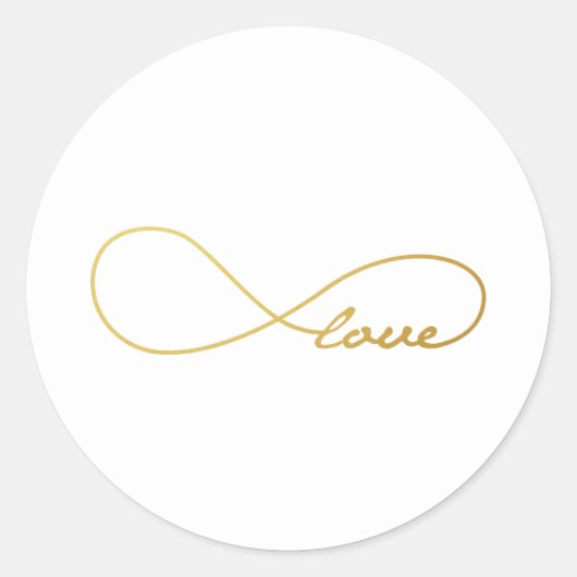 Gold Love Infinity Wedding Stickers (Voorkant)