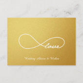 Gold Love Infinity Wedding Wishes & Advice Kaarten (Achterkant)