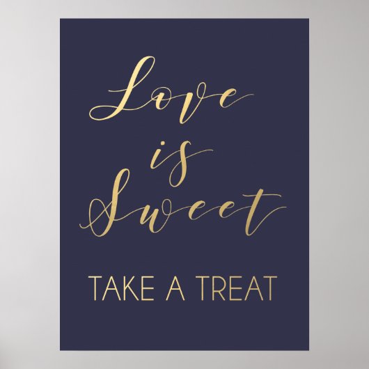 Gold Love is een zoet teken | Typografie-elegant Poster (Voorkant)