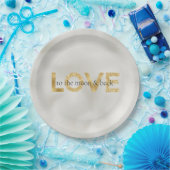 Gold Love Moon en Back Papieren Bordje (Feest)