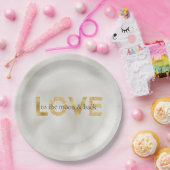 Gold Love Moon en Back Papieren Bordje (Feest)