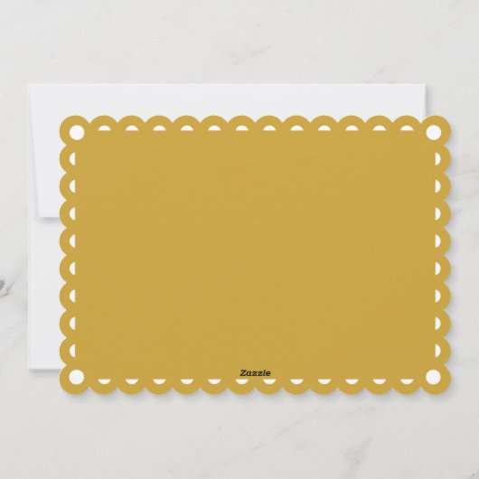 Gold Love Peace Joy papel picado Kerstmis Feestdagenkaart (Achterkant)