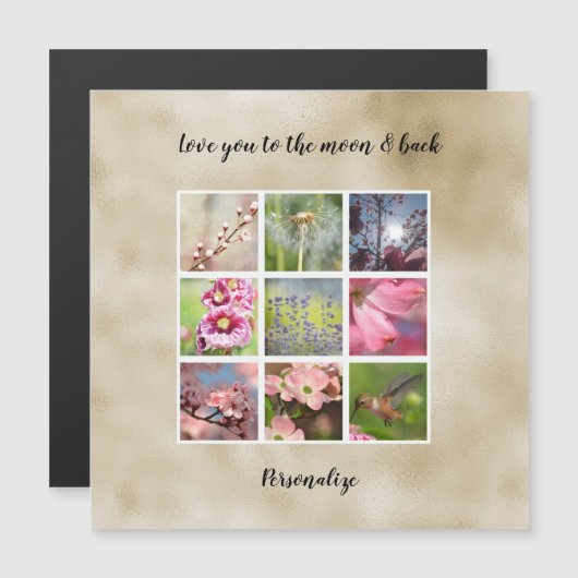 Gold Love Persoonlijke foto Collage (Voorkant / Achterkant)