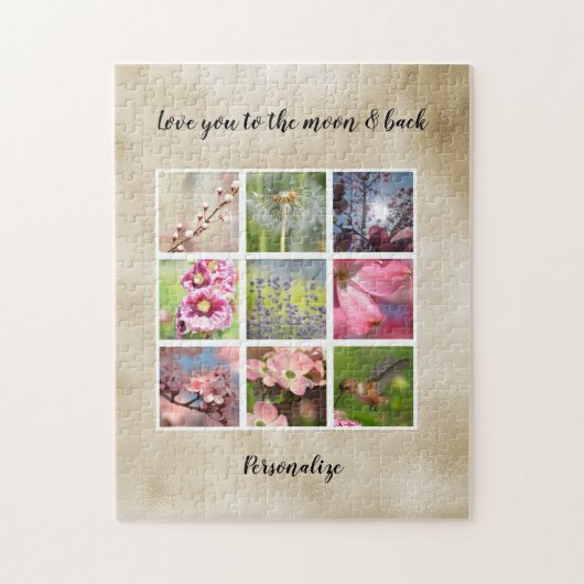 Gold Love Persoonlijke foto Collage Legpuzzel (Verticaal)