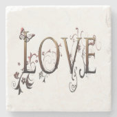 Gold Love Stenen Onderzetter (Voorkant)