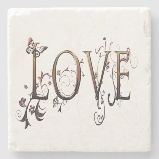 Gold Love Stenen Onderzetter (Voorkant)