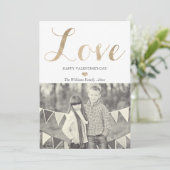 Gold Love Valentijnsdag-kaarten Feestdagenkaart (Staand voorkant)