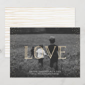 Gold Love | Valentine's Day Photo Card Feestdagenkaart (Voorkant / Achterkant)