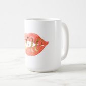 Gold Love XOXO Waterverf Lips Koffiemok (Voorkant rechts)