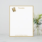 Gold Love your Pet Paw Print Paper (Staand voorkant)