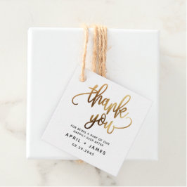 Gold Lovely Script Typography Wedding Bedankjes Labels