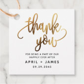 Gold Lovely Script Typography Wedding Bedankjes Labels (Voorkant)