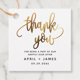 Gold Lovely Script Typography Wedding Bedankjes Labels
