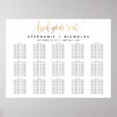Gold Lovely Script Typography Wedding Poster (Voorkant)