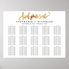 Gold Lovely Script Typography Wedding Poster