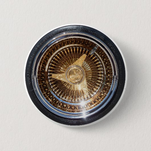 Gold Lowrider Wire Wheels Button (Voorkant)