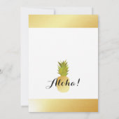 Gold Luau Party Invitation for Birthday, Shower Kaart (Achterkant)