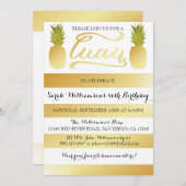 Gold Luau Party Invitation for Birthday, Shower Kaart (Voorkant / Achterkant)