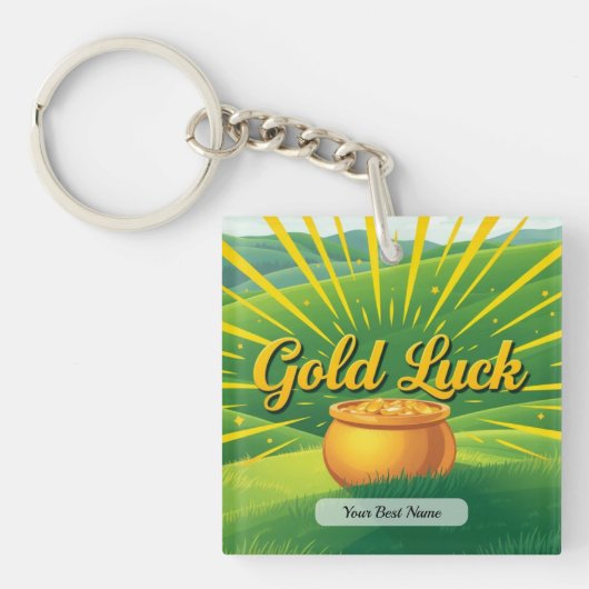 Gold Luck Ray Personalize Sleutelhanger (Voorkant)