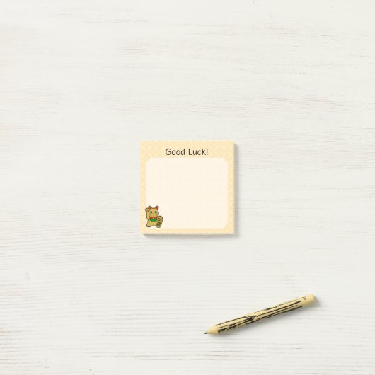 Gold Lucky Cat- Good Luck Post-it® Notes (Op bureau)