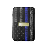 (Gold) Luitenant Thin Blue Line Distress Vlag Badmat (Voorkant Verticaal)
