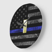 (Gold) Luitenant Thin Blue Line Distress Vlag Grote Klok (Hoek)