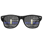 (Gold) Luitenant Thin Blue Line Distress Vlag Retro Zonnebril (Voorkant)