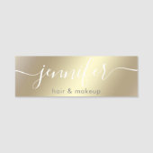 Gold luminous trendy script modern naamplaatje (Voorkant)